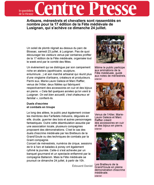 Médiévale Lusignan 2022